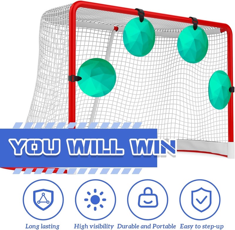 Arrowbash 4 Pcs Silicone Lacrosse Targets for Goal 6 Inch Hockey Targets Shooting Goal Target Discs with Straps Set Reactive Hockey Training Equipment for Lacrosse Soccer Baseball Practice, Green - Image 4